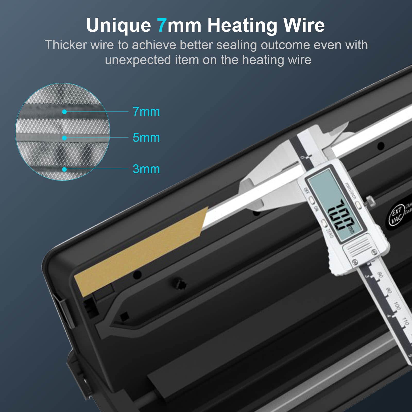 ALACRIS Vacuum Sealer Machine (Include 15 sealer bags) with 7mm